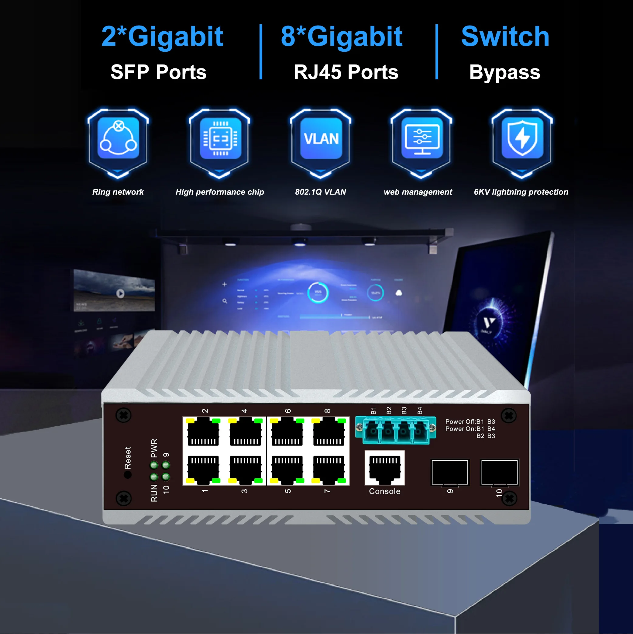 8포트 RJ45 네트워크 관리 기가비트 2 SFP 산업 - Industrial Switch Din Rail Gigabit 리뷰 및 가격