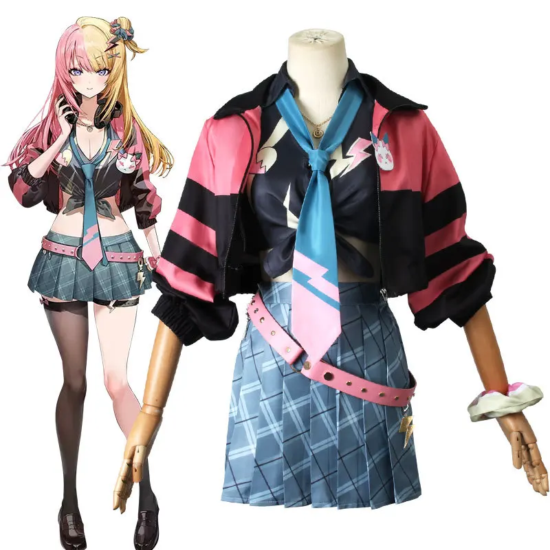 Anime Vtuber Nijisanji Kotoka Torahime Cosplay Costume Girl New Cute Uniform Suit Jacket Shirt Skirt Tie Halloween Party Clothes