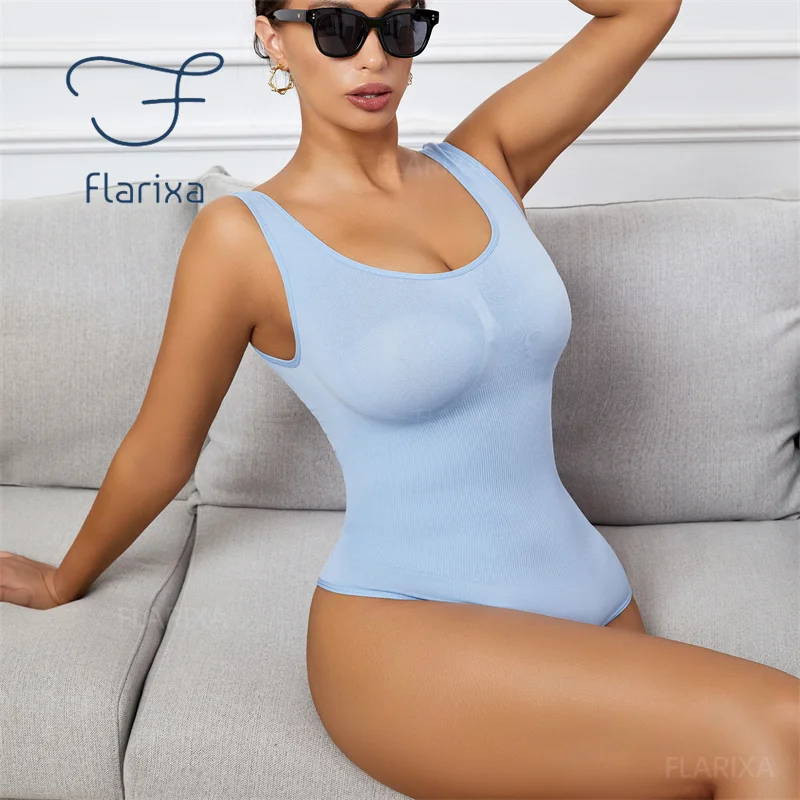 Flarixa Seamless Shapewear Women Plus Size Slimming Bodysuit One Piece Body Shapewear Postpartum Butt Lift Reducing Body Shaper