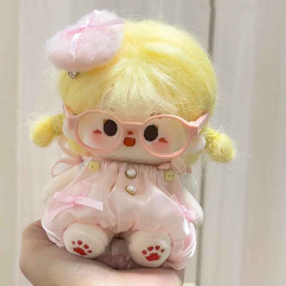 Abito con fiocco 10 cm Vestiti per bambole in cotone Love Hairclip Suit Vestiti per bambole Vestito con ala Bella bambola Dress Up Set Bambola in cotone da 10 cm