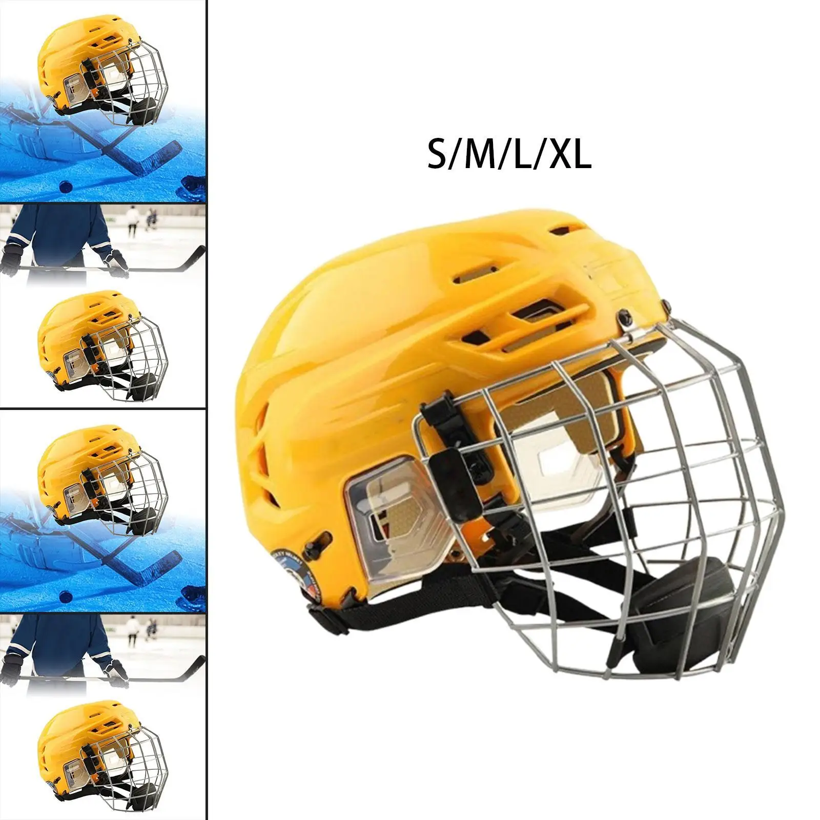 ホッケーヘルメット フェイスマスク付き 通気性 調節可能 トレーニング マッチ エクササイズ アイスホッケーヘルメット アイススピードスケートヘルメット スポーツヘルメット