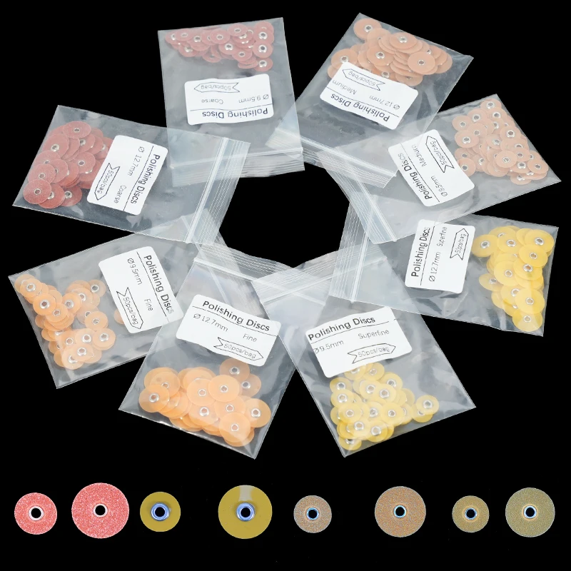 50Pcs/Bag Dental Finishing and Polishing Discs Composites Ceramics and Glass Ionomer Restorations Autoclavable Dental Material