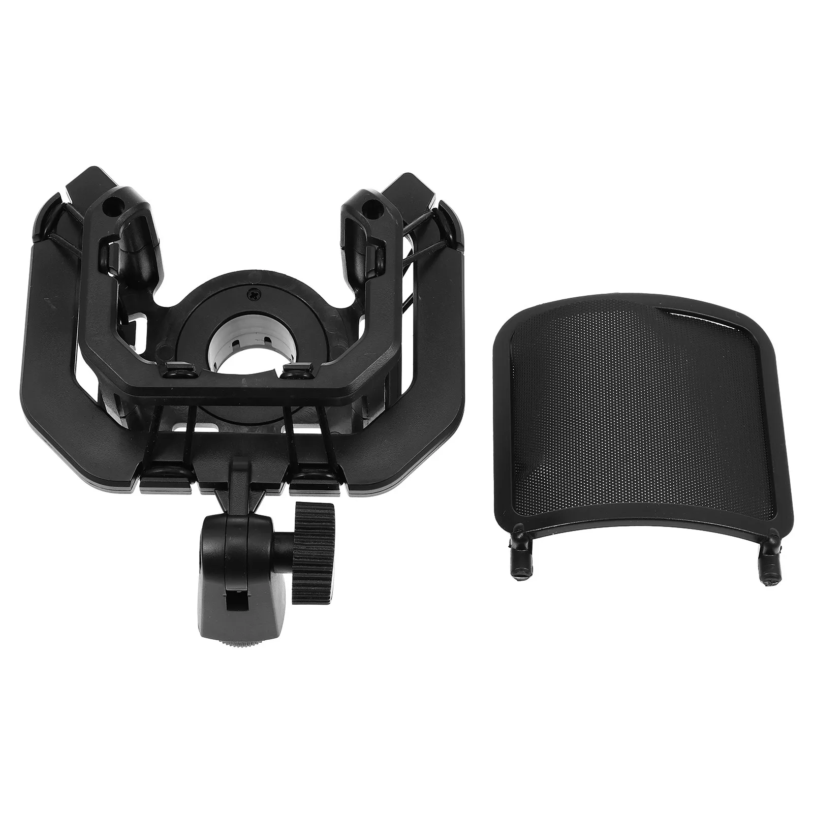 

1 комплект противоударного крепления для микрофона, премиальный пластиковый держатель для микрофона, антивибрационная стойка для студийной записи с ветрозащитным фильтром