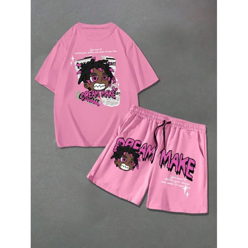 Brand Clothing Men Summer Clothes Ensembles De Sport Men's Sweatshirt Clothing for Man 2 Piece Sets Oversized T-shirt Set Sports