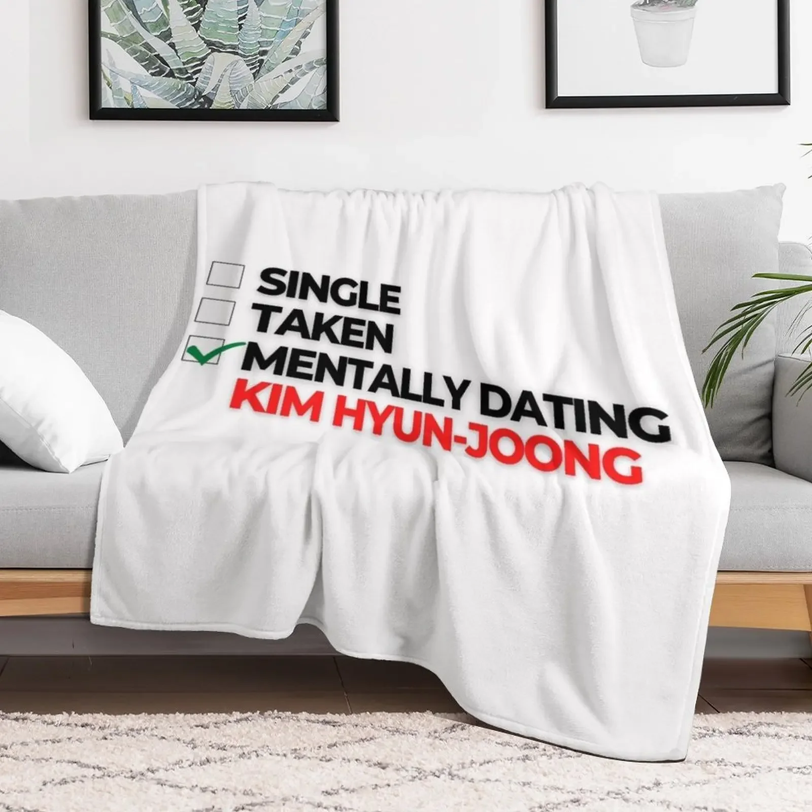 Mentally Dating Kim Hyun-joong Throw Blanket All Weather Soft Throw Blanket for Sofa