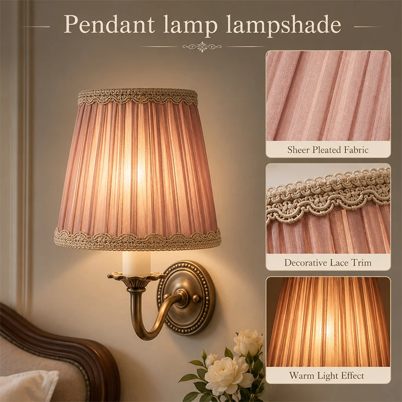 Modern Minimalist Fabric Lampshade DIY Small Light Shade Clip On Cover For Table Ceiling Pendant Lamp Hippy Boho Decor