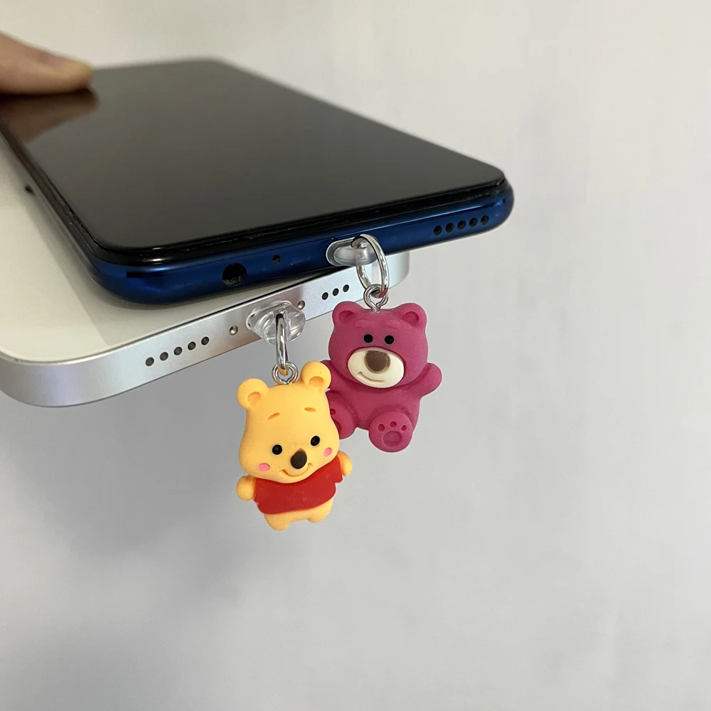 Mobile Phone Charging Port Dust Plug Decorative Cute Pendant For iPhone /Type-C /Android Anti Dust Plugs Cap