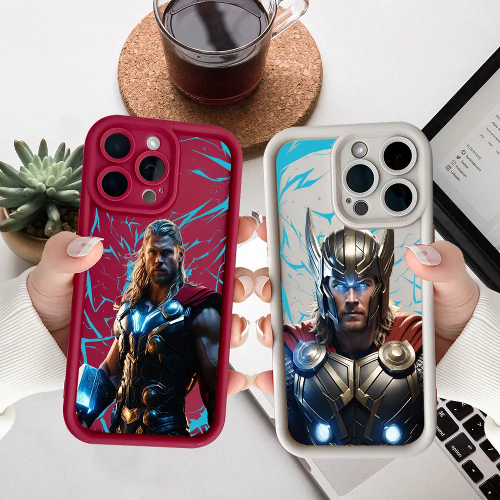 

Marvel Hero Thor Mjolnir Phone Case For OPPO RENO 14 13 13F 12 12F PRO 11 11F 10 8 8T 7 7Z PRO PLUS Cqoue Liquid Silicone Cover