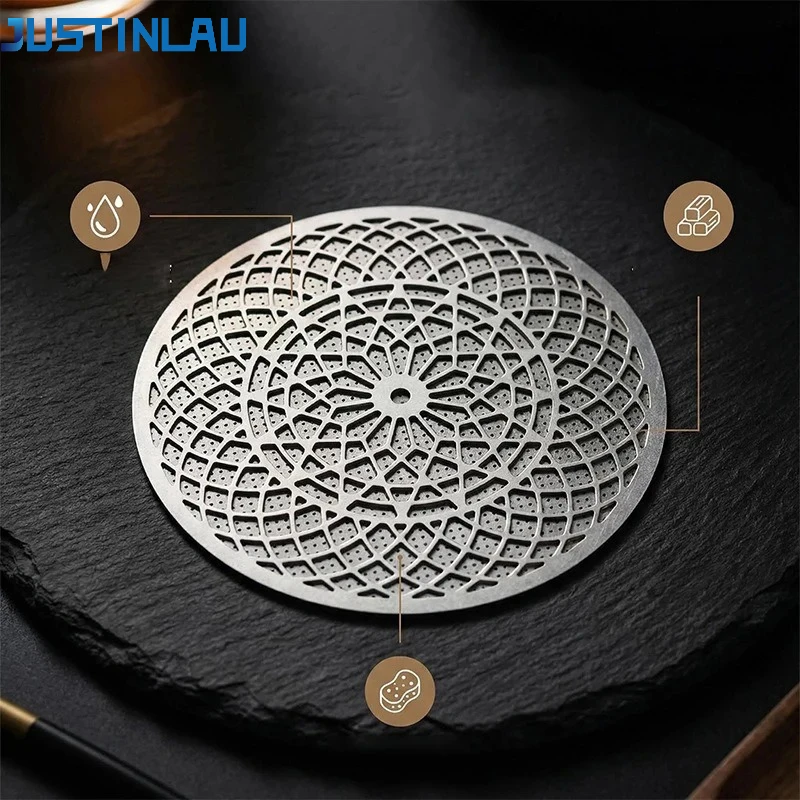 JUSTINLAU Secondary Water Distribution Net 51/53/58mm Stainless Mandala Coffee Powder Bowl Sintered Piece for Uniform Extraction