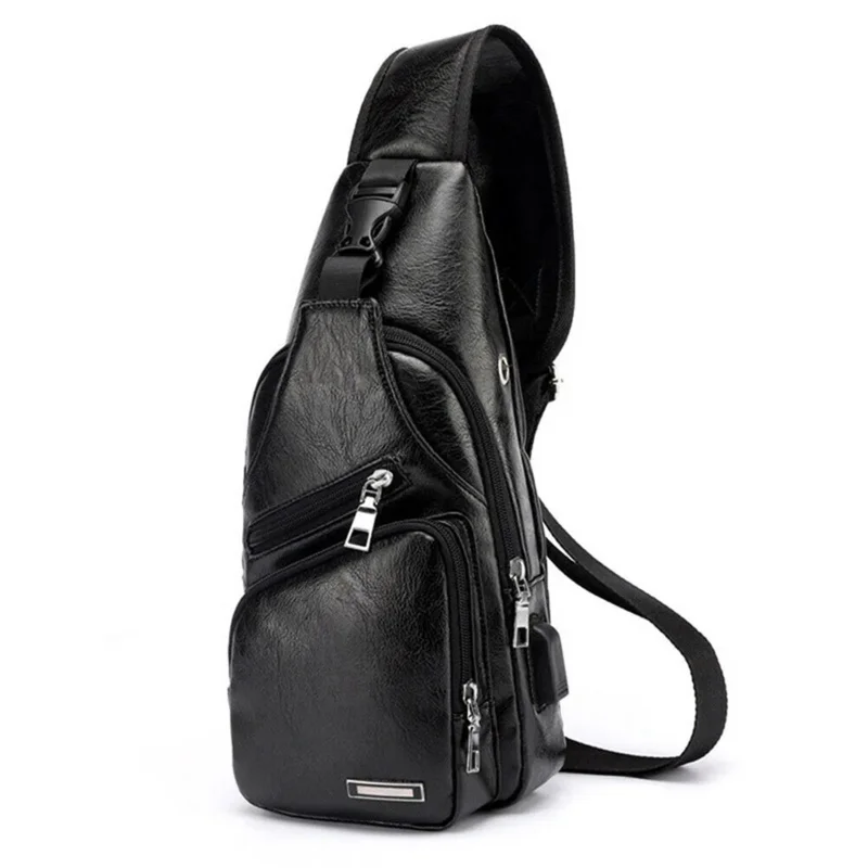 

Men's Anti-theft Chest Bag Crossbody Bags with USB Charge Port for Eyeglasses Phones Credit Card