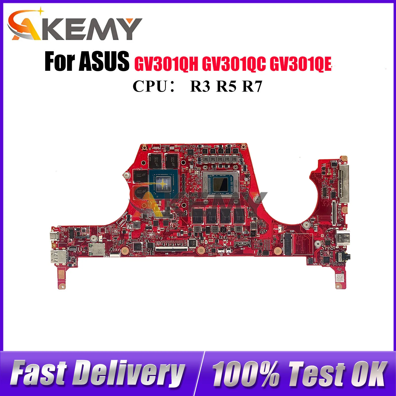 

GV301QH Laptop Motherboard For ASUS ROG GV301Q GV301QH GV301QC GV301QE Notebook Mainboard With R3 R5 R7 CPU 100% tests OK stk