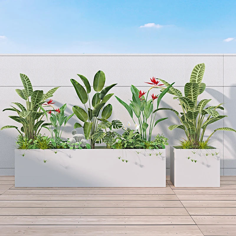 

Outdoor stainless steel custom flower box balcony planting box