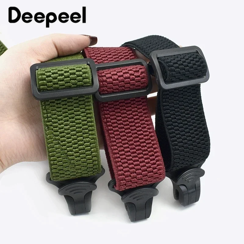 Deepeel 3.5X120cm Men\'s Adult 4 Clip Casual Trousers Fashion X-shaped Stripes Plastic Clamp Elastic Suspenders Sewing Accessory