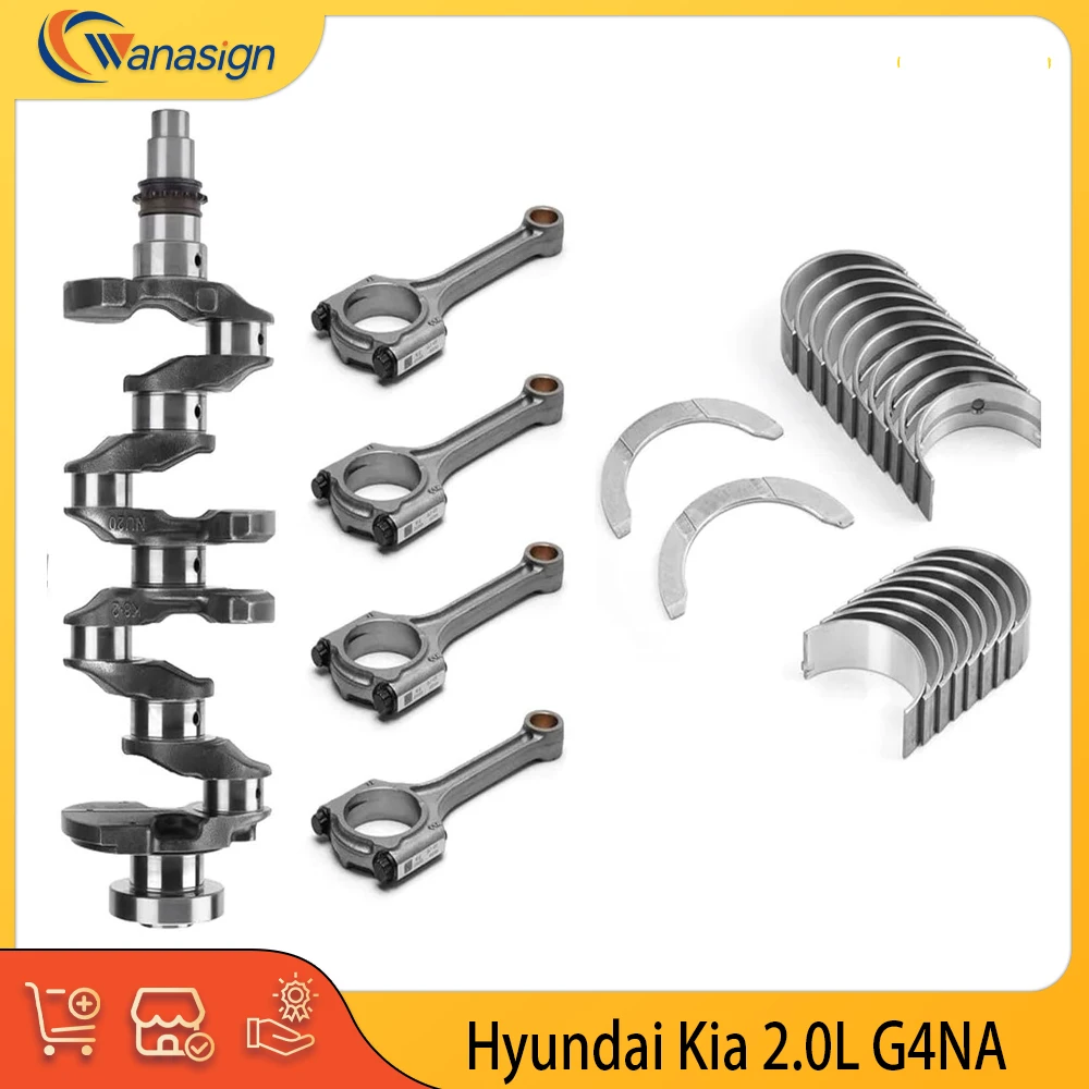 Crankshaft Conrod Bearing Set for Hyundai Tucson Elantra Creta Kia KX3 Soul G4NA 2.0L L4 Gas Engine 12-19 Part Numbers 23500-2E4