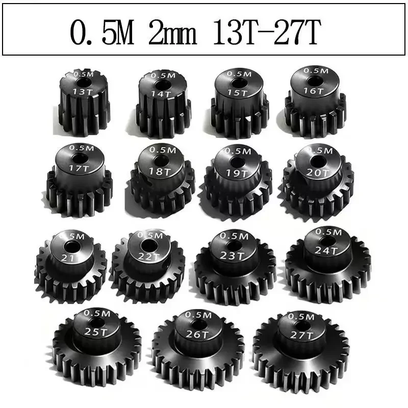 3.175mm+Shaft 2.3mm Hole Position 13-27T RC Remote Control Model Car 0.5 Model Motor Gear 45 Steel Modified Tooth Hole Distance