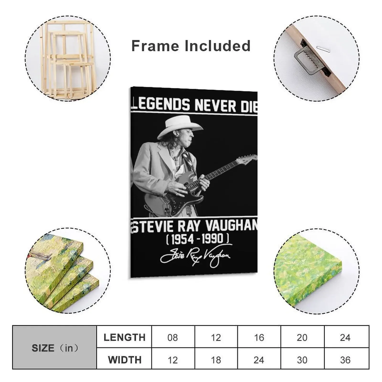 Classic Stevie Ray Vaughan legend never die Canvas Painting Bedroom deco ornaments for home decorative wall canvases