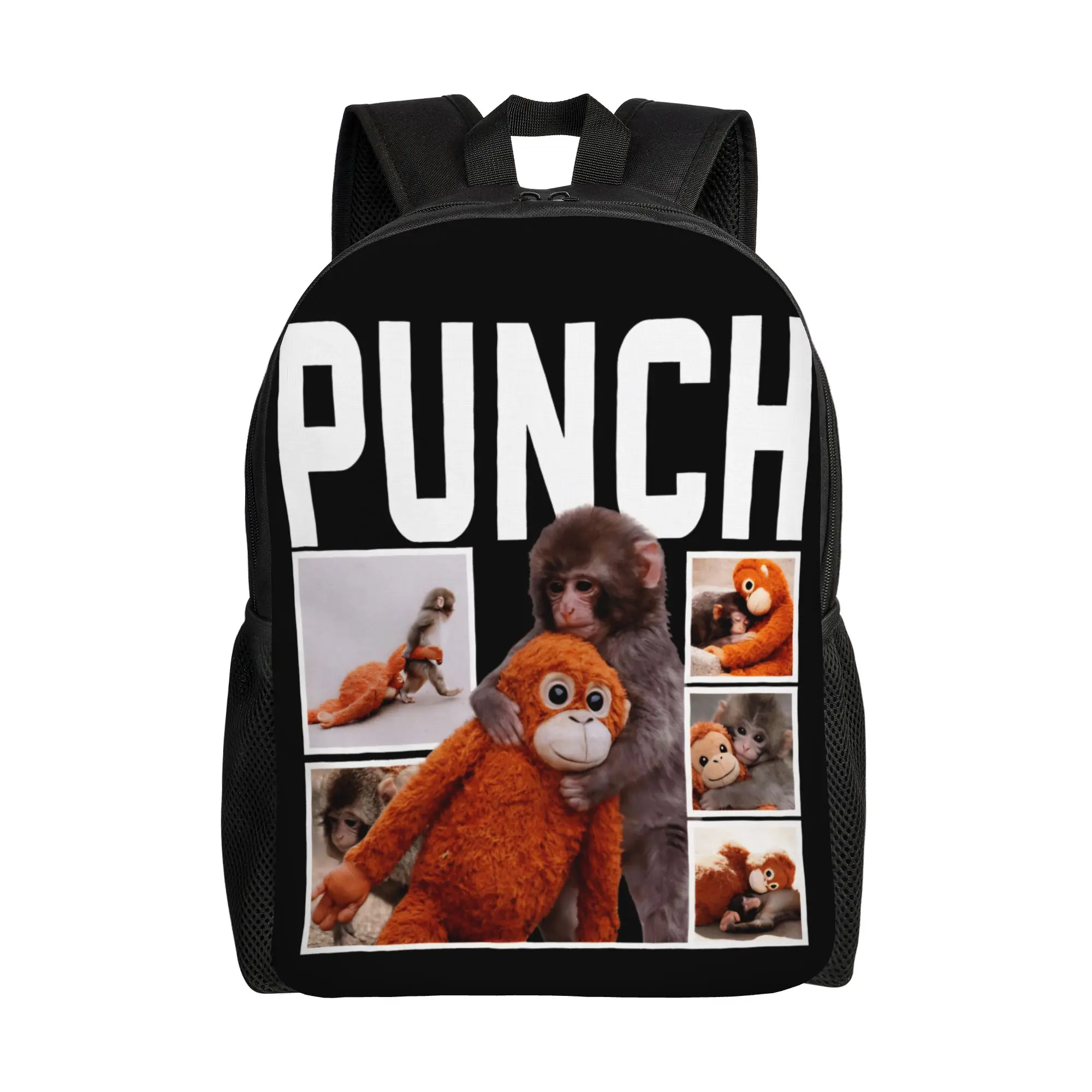 

Punch Monkey Cute Casual Backpack Lightweight High School Hiking Travel Daypack for Men Women Laptop Computer Canvas Bags