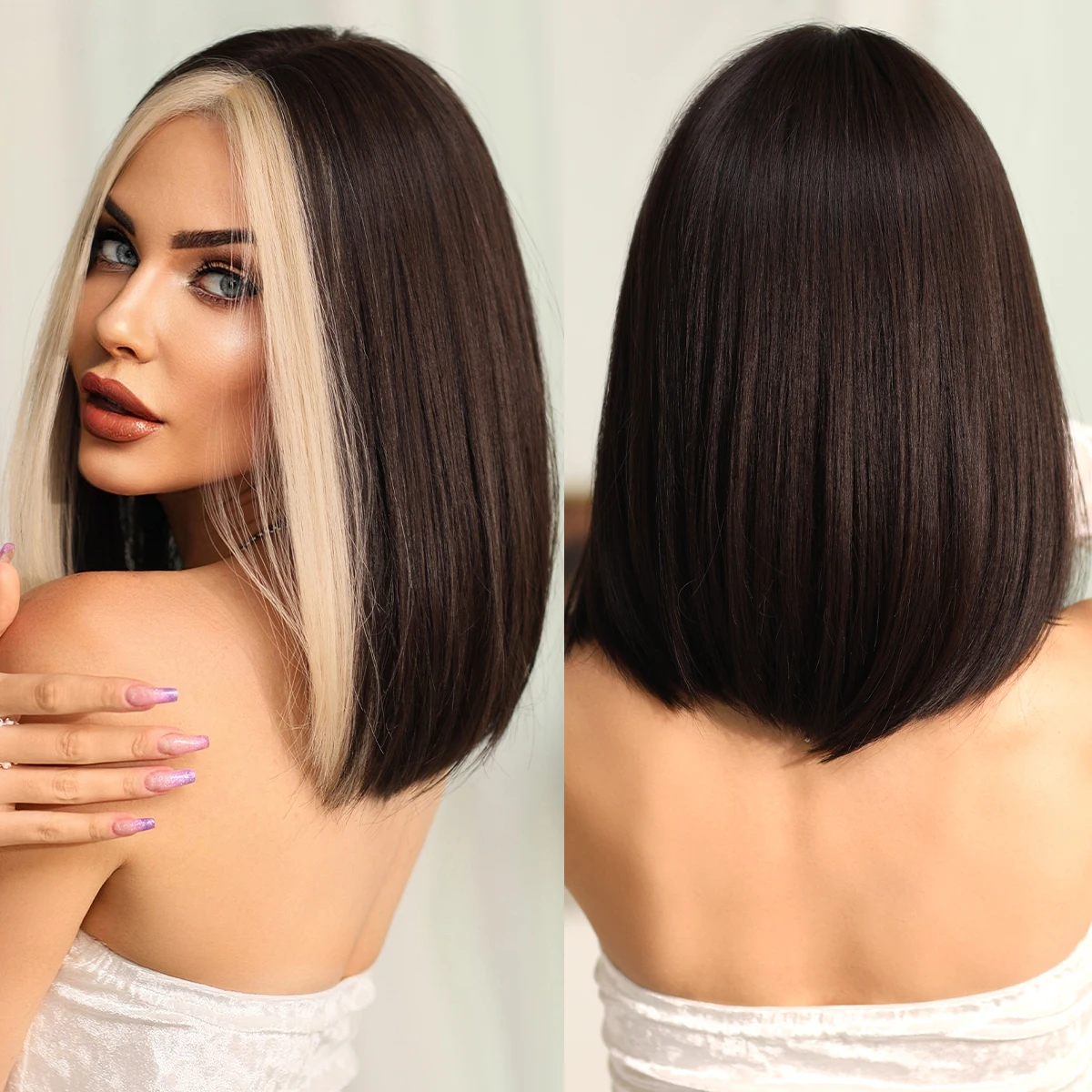 7JHH peruki syntetyczne koronka peruka z przodu Ombre blond czarne T Part peruka dla kobiet codziennie na imprezę Cosplay włókno termoodporne