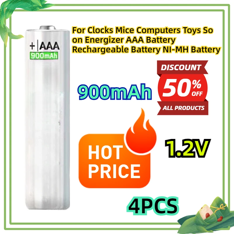 

For Clocks Mice Computers Toys So on Energizer 1.2V AAA Battery 900mAh Rechargeable Battery NI-MH Battery 4PCS