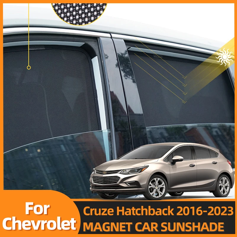 

For Chevrolet Cruze J400 Hatchback 2016-2023 Car Window SunShade Shield UV Protection Auto Blackout Curtain Sun Visor Net Mesh