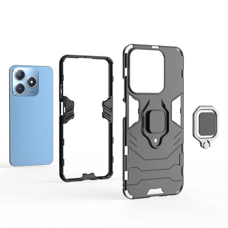 For Realme C63 4G Case Car Magnetic Ring Holder Stand Phone Cases for Realme C63 C 63 RMX3939 Shockproof Armor Back Cover Fundas