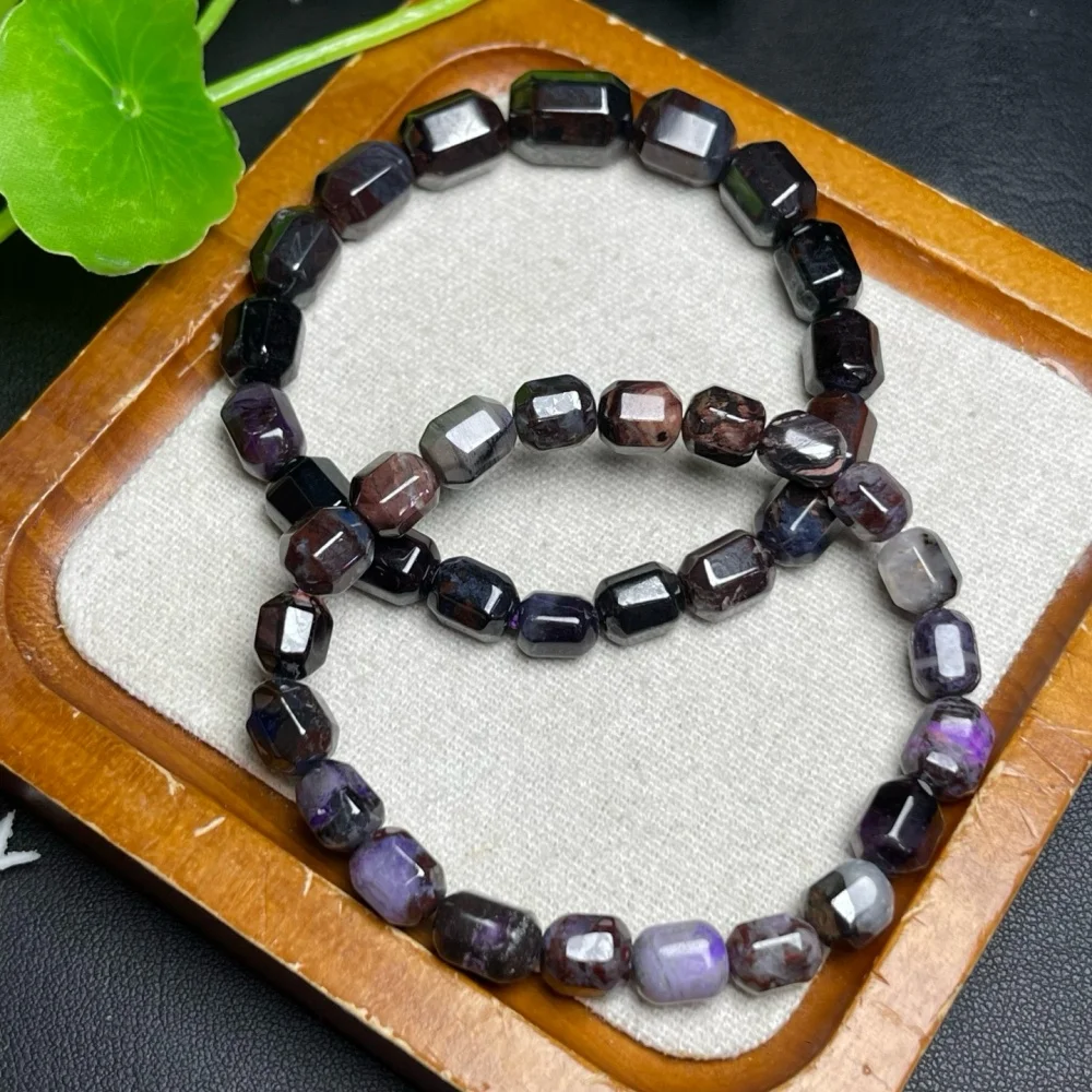 8mm Natural Sugilite Barrel Beads Bracelet Healing Reiki Crystal Fashion Fengshui Jewelry for Men And Women Birthday Gift
