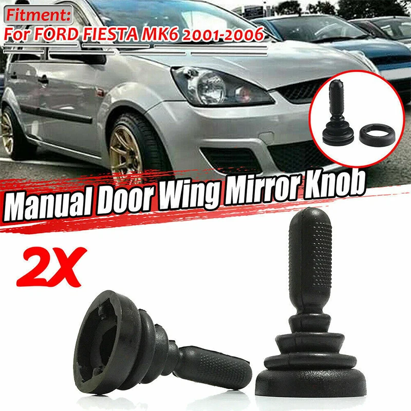 Car Accessories Manual Door Wing Mirror Interior Adjuster Knob Plastic Black For Ford Fiesta MK6 2001 2002 2003 2004 2005 2006