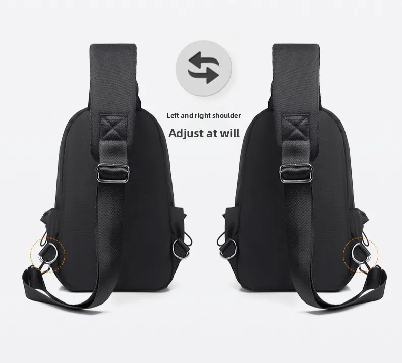 New Men's Chest Bag, Casual Crossbody Bag, Water-resistant Multi-functional Single-shoulder Bag, Large-capacity Crossbody Bag