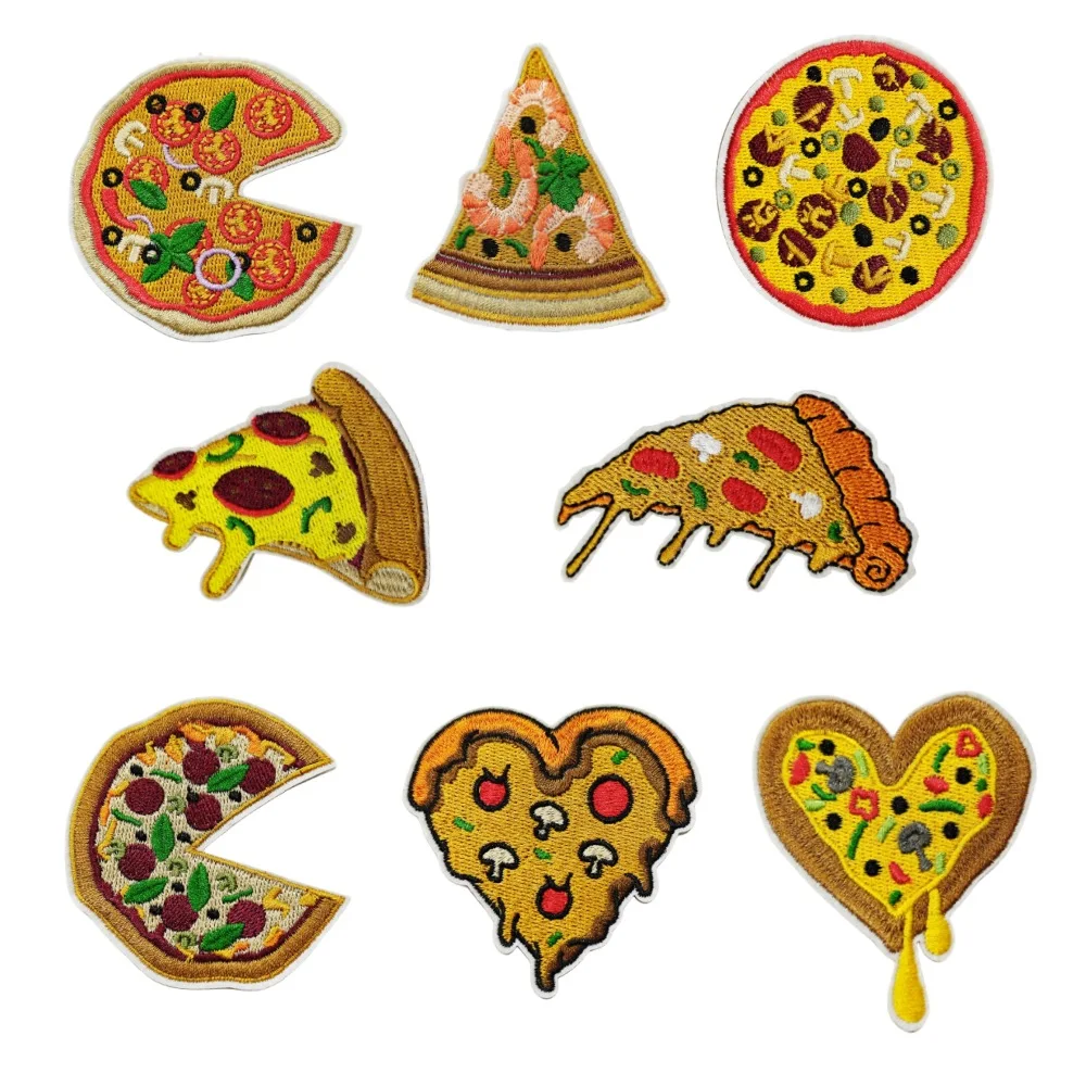 Pizza Embroidery Cloth Patches Children Creative diy Food Play Cloth Patch Clothing Accessories Embroidered Badge