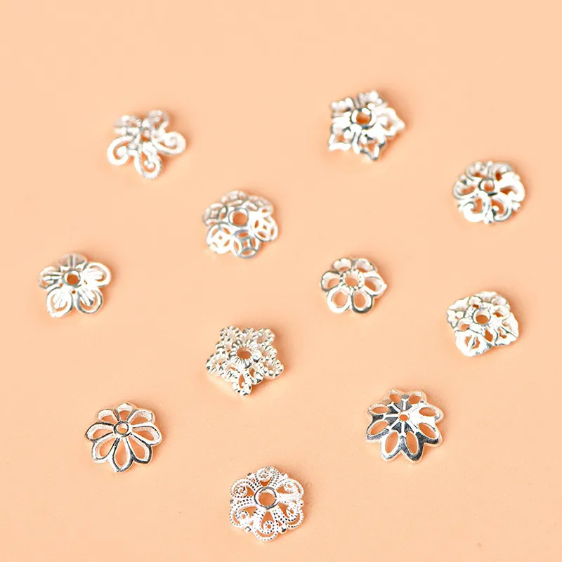 S925 حامل الخرزة الفضية حبة واحدة DIY الخرز الكريستال اليدوية صنع المجوهرات #6