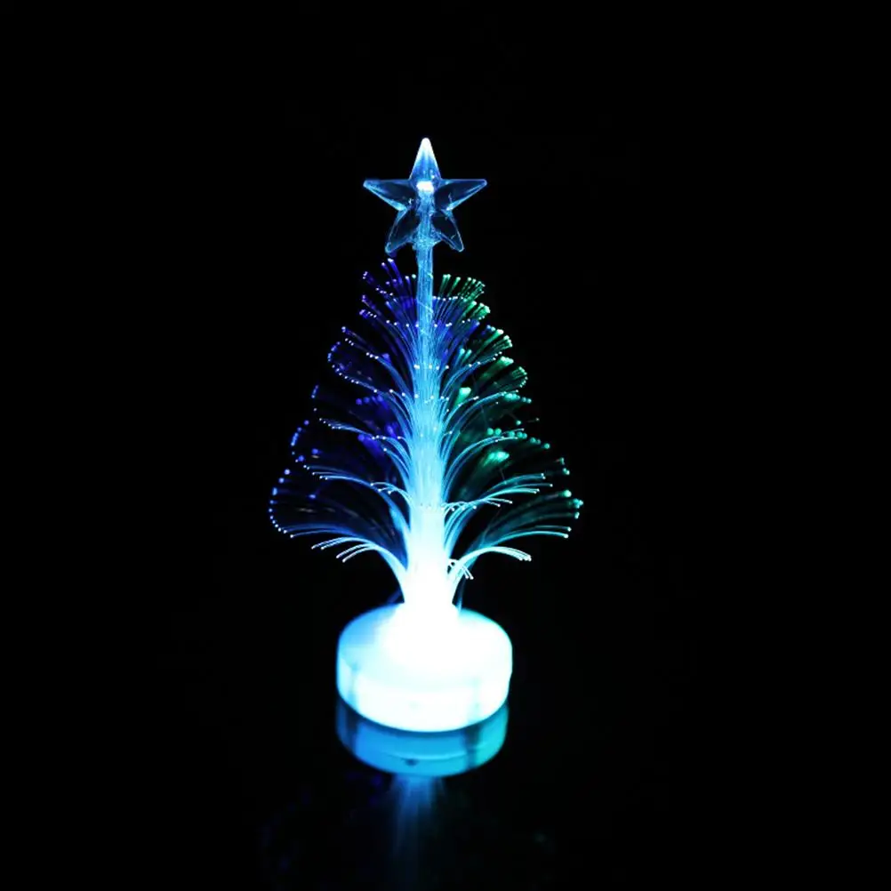 Small Fiber Optic LED Night Light Colorful Christmas Tree Lamp Decoration Xmas Trees
