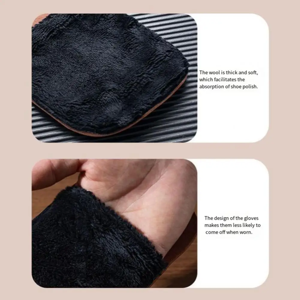Shoe Stain Remover Glove Shoe Shine Glove with Snap-on Roll Storage Professional Shoe Polish Applicator Accessory Durable