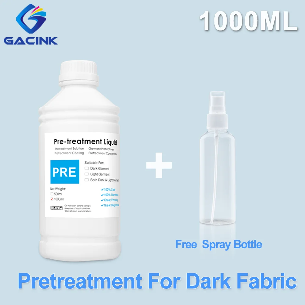 Жидкость для предварительной обработки DTG 1000 мл/бутылка для текстильных чернил для одежды, чернила быстрого и темного цвета для принтера DTG