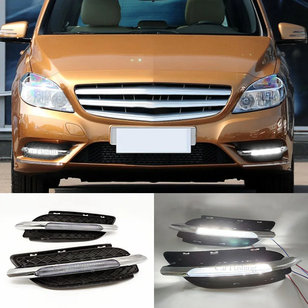 For Mercedes Benz W246 B180 B200 2011 2012 2013 2014 Car DRL LED 12V Daytime Running Lights daylight lamps