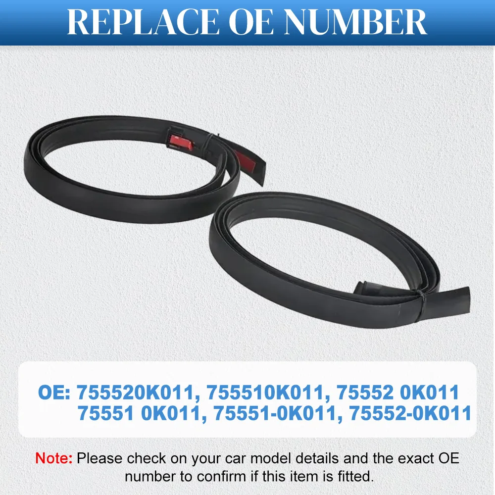 2 قطعة سقف بالتنقيط صب الجانب إنهاء شريط عازل المطاط الأسود لتويوتا هايلكس فيجو SR5 2005-2014 75551-0K011 75552-0K011