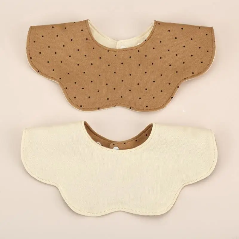 

CORB 360 Petal Shaped Infant Bib Double Sided Cotton Burp Cloth Absorbent Easy Care