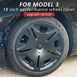 4PCS Hub Cap Performance for Tesla Model 3 Replacement Wheel Cap Automobile 18-Inch Hubcap Full Rim Cover Accessories 2018-2023