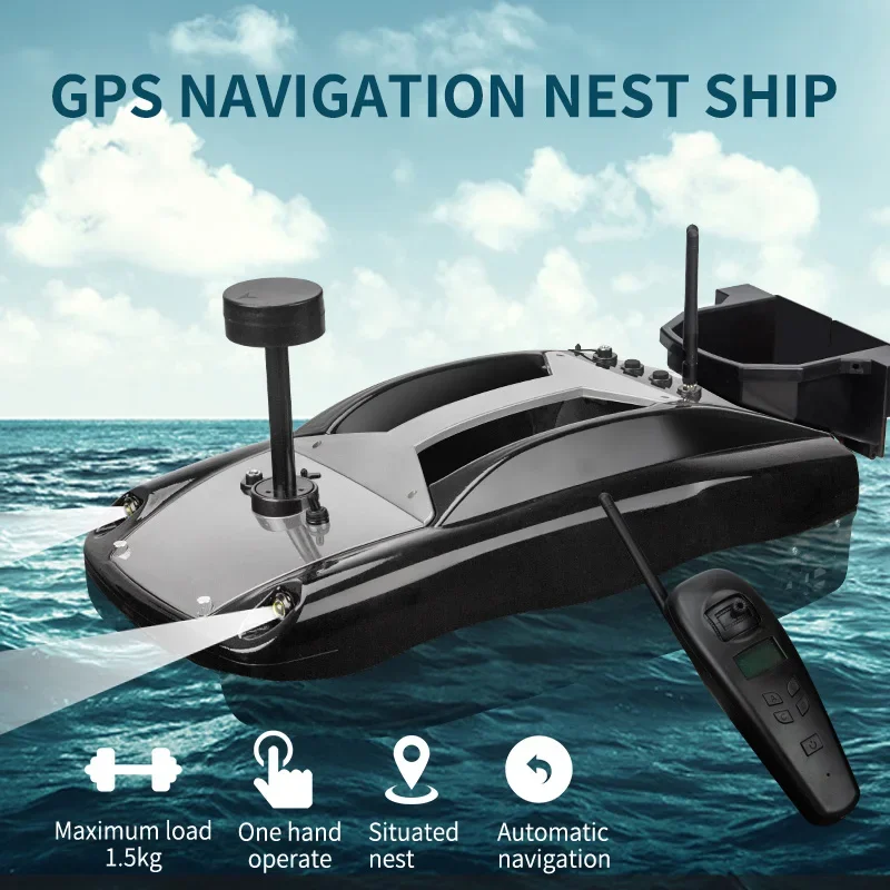 High Quality Factory Remote Control Bait Boat 300m High Power Motor Global Positioning System Positioning Double Hull Design 1.5