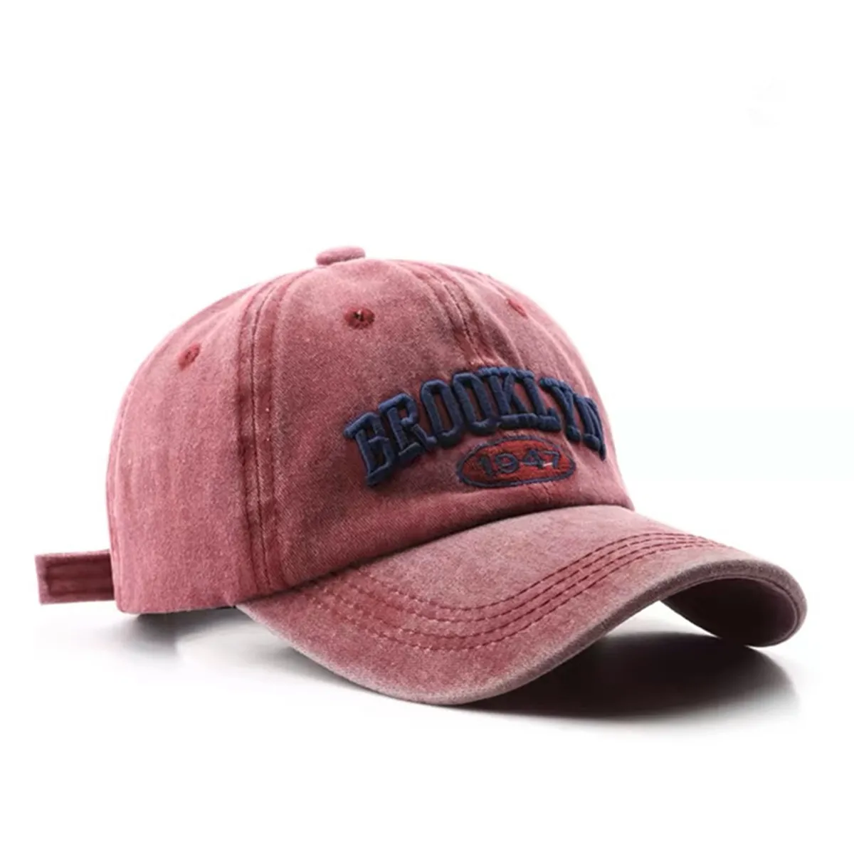 1 pieza Unisex BROOKLYN bordado lavado gorra de béisbol al aire libre ajustable protector solar ocio sombrero primavera otoño viajes vacaciones