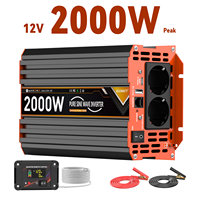 Inverter Pure Sine Wave 1000W 2000W Peak Power DC12V AC230V 30W USB-C LCD Display EU Socket  Outdoor Power Supply Inversor
