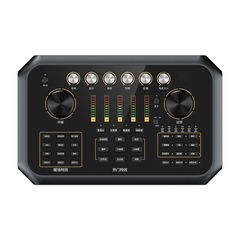 

Professional live broadcast Karaoke desktop sound card mobile phone computer mixer dual microphone