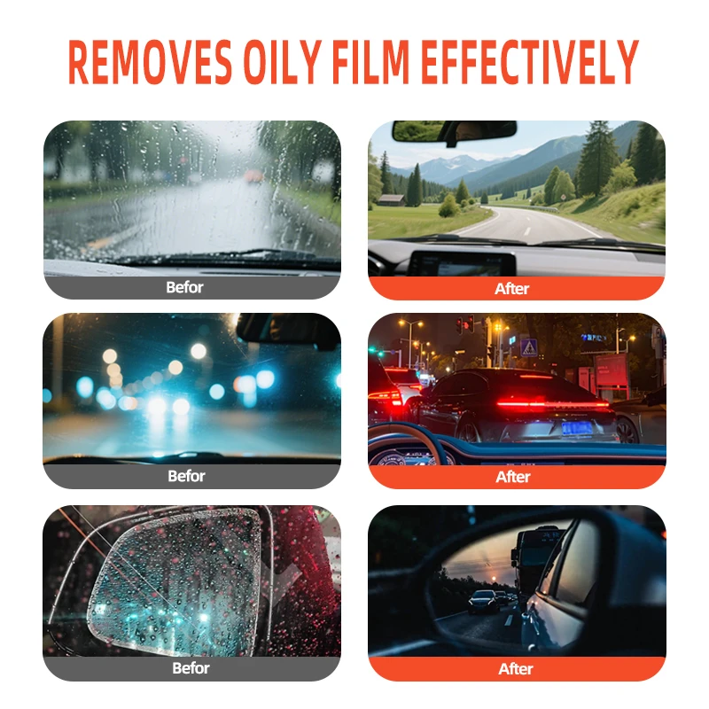 Car Glass Cleaner Gel & Foam Windshield Watermark Remover Anti-Fog Coating, Fast Cleaning for Car Windows, Safe Rainproof 100g - Image 2
