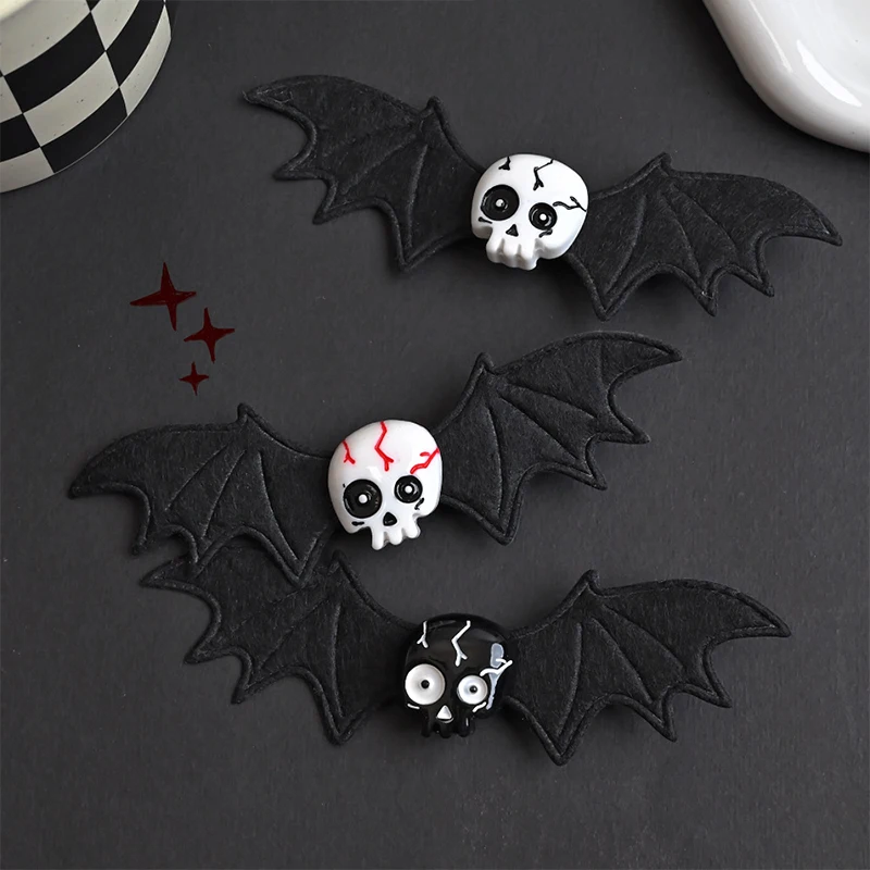 Gothic Skeleton Devil Wings Hair Clips For Women Girls Fashion Dark Style Side Clip Halloween Party Hair Accessories Gifts