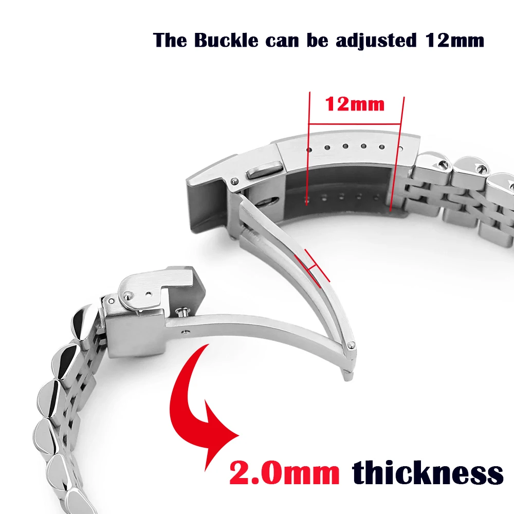 Watchband for Seiko Bracelet for Jubilee Diving Watchband  Solid Buckle Screw Remove Link Band 20mm 22mm 24mm 316L Steel Strap