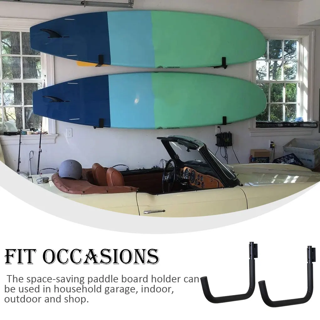 Pack of 2 Kayak Paddle Board Storage Rack Wall Mounted Surfboard Mount Carrier Anti-scratched Holder for Household Garage