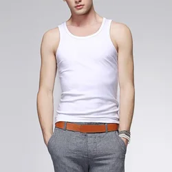 Men's Vest Undershirts Bodybuilding Motion Outerwear Sweatshirt Elastic Male Underwear Tees Tank Top