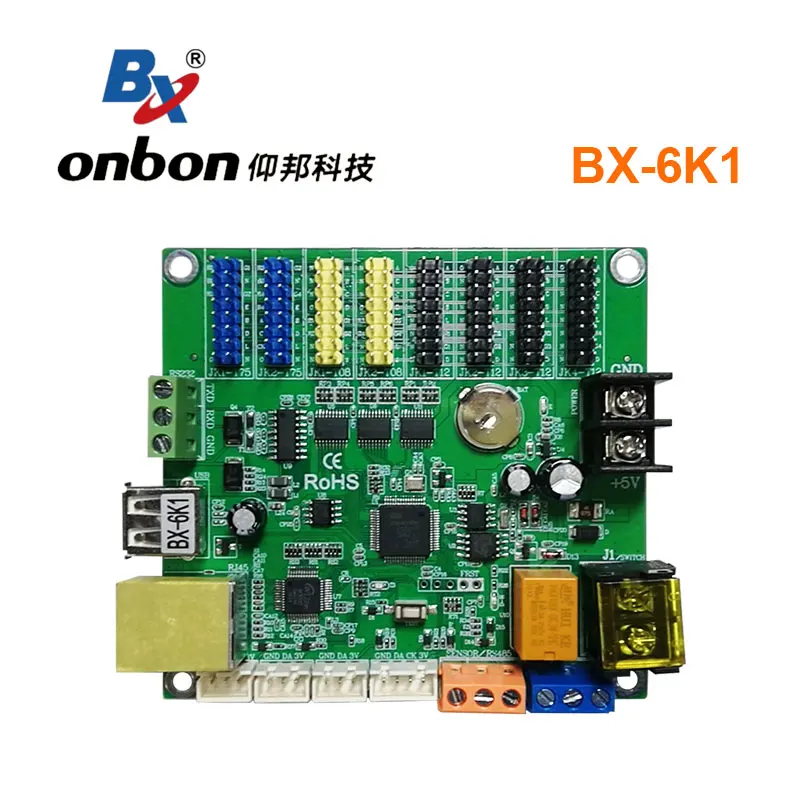 Onbon Single Single/Dual/Tri สี Led Control Card Thernet Ethernet RS232 BX-6K1