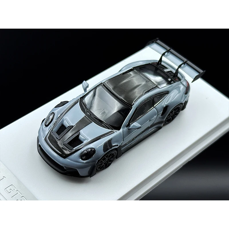 SOLO In Stock 1:64 992 GT3RS GRAY Carbon Car Diecast Diorama Model Collect Miniature Carros Toys