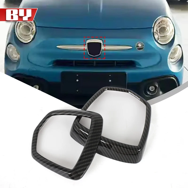 

For Fiat Abarth 595 695 2017-2025 Accessories Car Logo Decoration Ring Front And Rear logos Cover Stickers