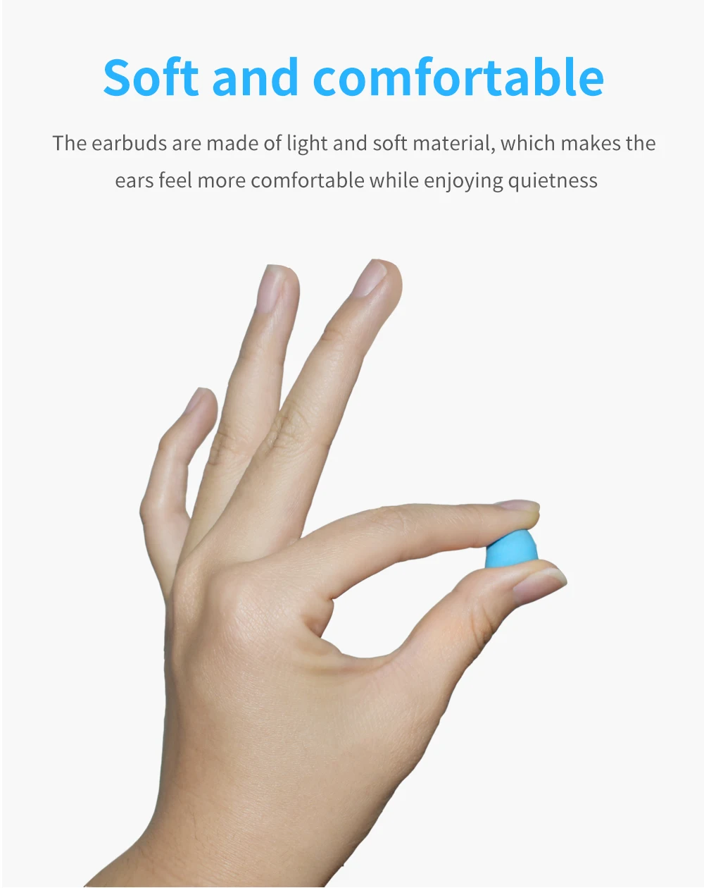 TISHRIC Earplugs Soft Sponge Ear Plugs Noise Reduction Sleeping Earplug Travel Noise Reduction Rate 35.5db Sound Insulation